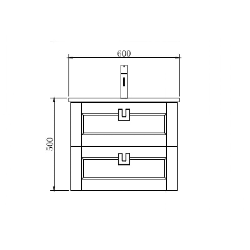 Manhattan Wall Hung White Oak Vanity 600mm