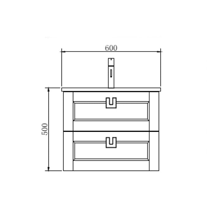 Manhattan Wall Hung White Oak Vanity 600mm