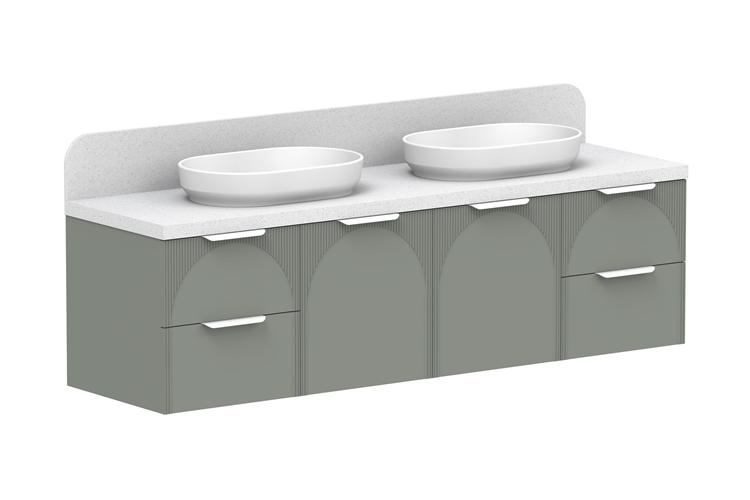 ADP Archie 1800 Door & Drawer Double Bowl Wall Hung Vanity