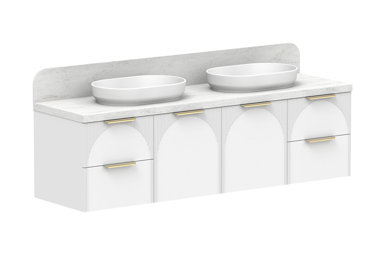 ADP Archie 1800 Door & Drawer Double Bowl Wall Hung Vanity