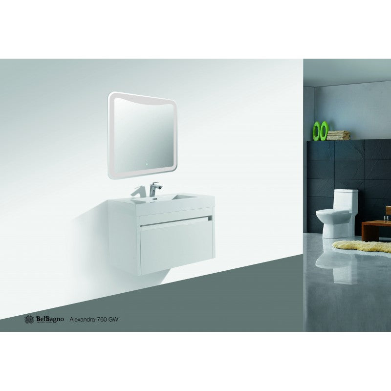 Alexandra Wall Hung Gloss White Vanity 760mm