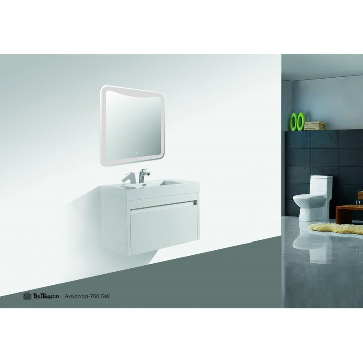 Alexandra Wall Hung Gloss White Vanity 760mm