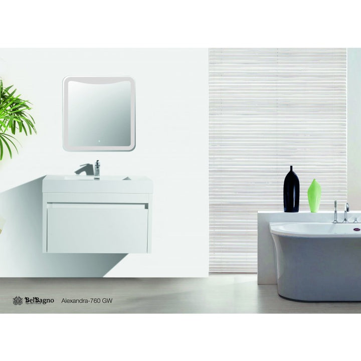 Alexandra Wall Hung Gloss White Vanity 760mm