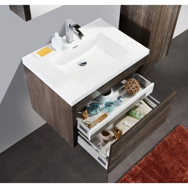 Alexandra Wall Hung Silver Vanity 760mm