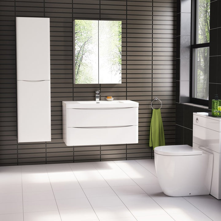 Ancona Single Wall Hung Gloss White Vanity 1200mm