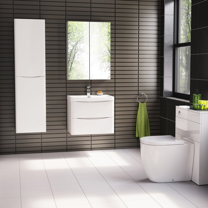 Ancona Wall Hung Gloss White 600mm