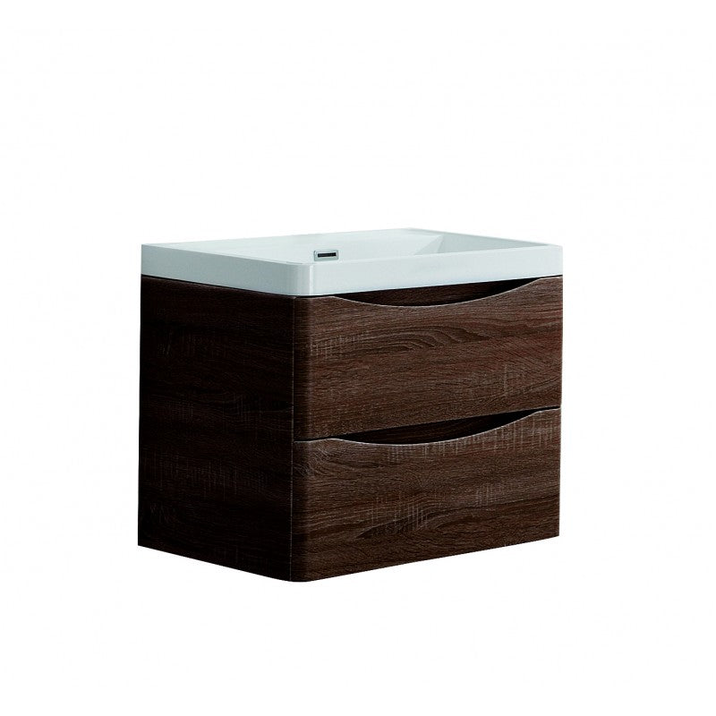 Ancona Wall Hung Rose Wood Vanity 600mm