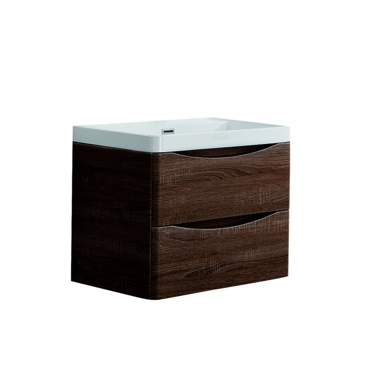 Ancona Wall Hung Rose Wood Vanity 600mm