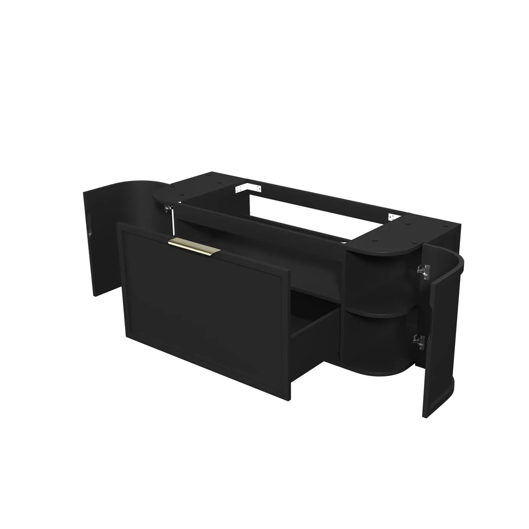 Otti Hampshire 1200mm Satin Black Wall Hung Curve Vanity