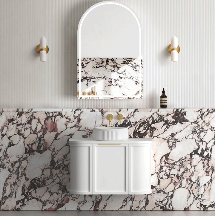 Otti Hampshire 750mm Satin White Wall Hung Curve Vanity
