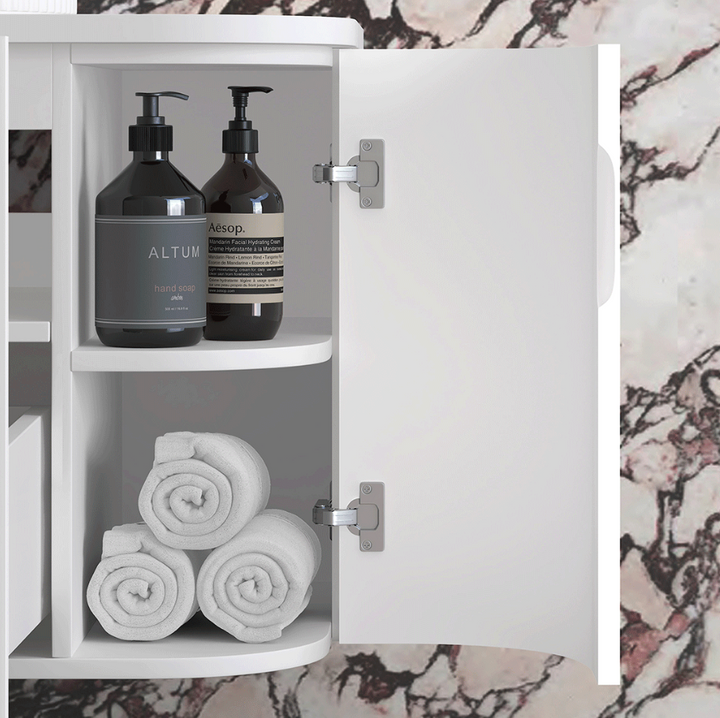 Otti Hampshire 750mm Satin White Wall Hung Curve Vanity