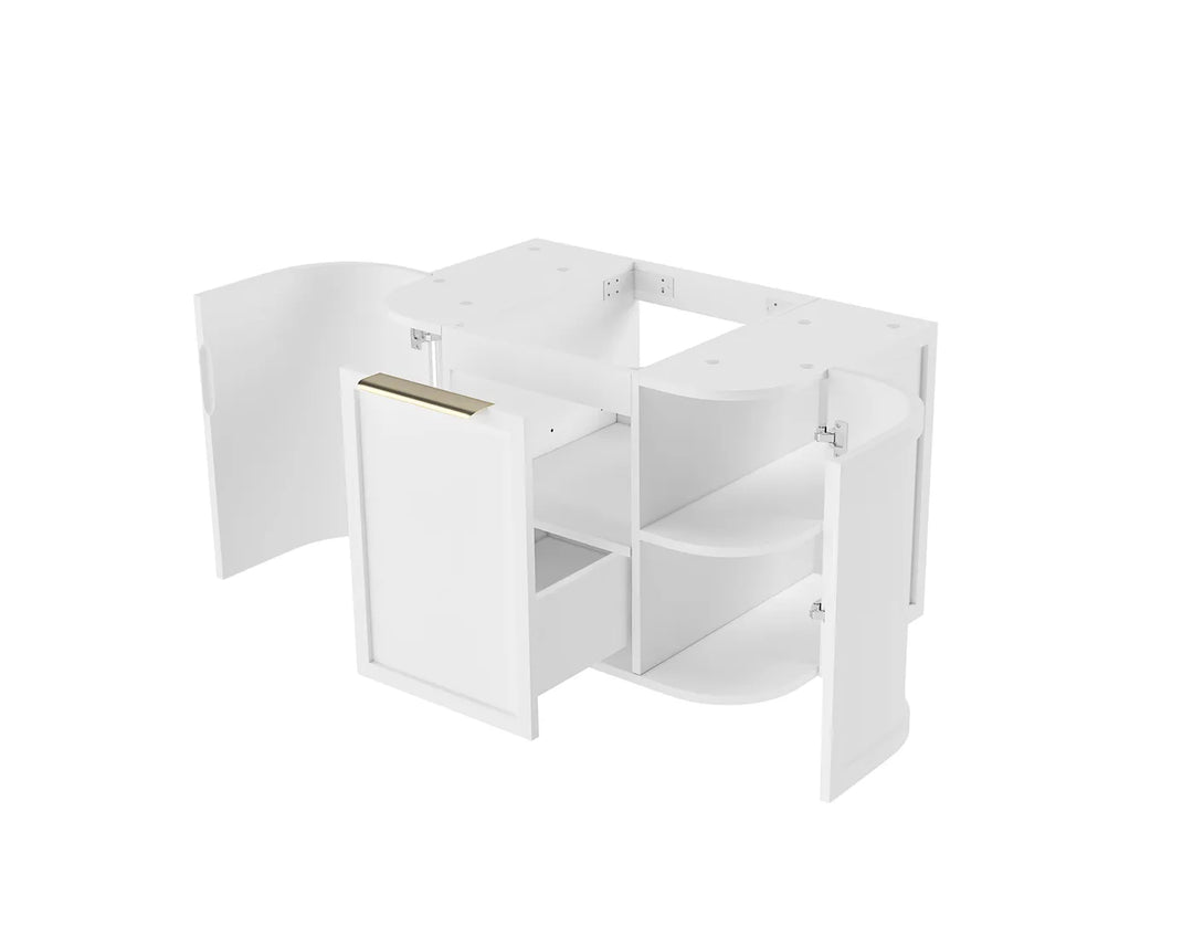 Otti Hampshire 750mm Satin White Wall Hung Curve Vanity