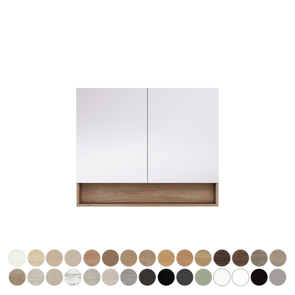 Fienza Aluca 900 Display Shelf Mirror Cabinet