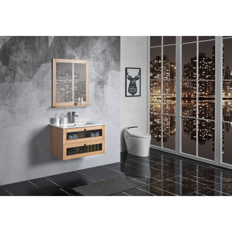 Manhattan Wall Hung White Oak Vanity 600mm