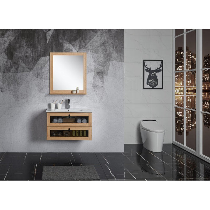 Manhattan Wall Hung White Oak Vanity 600mm