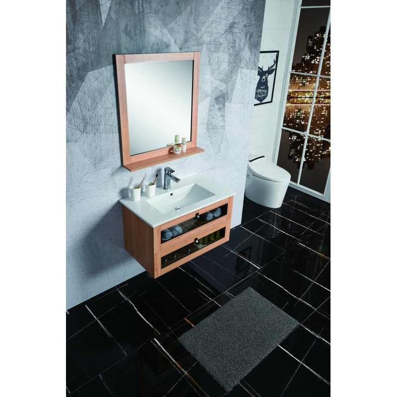 Manhattan Wall Hung White Oak Vanity 600mm