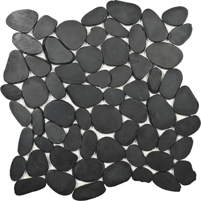 Botany Bay Pebbles Series Black Sliced 300x300mm