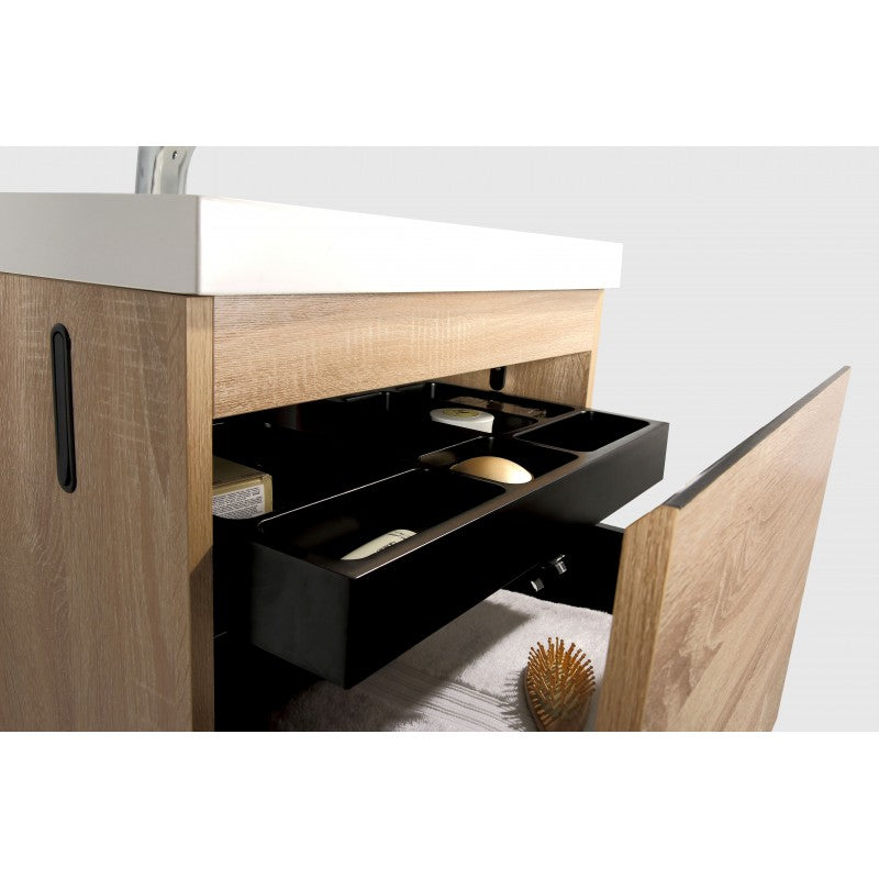 Roxanne Wall Hung White Oak Vanity 600mm