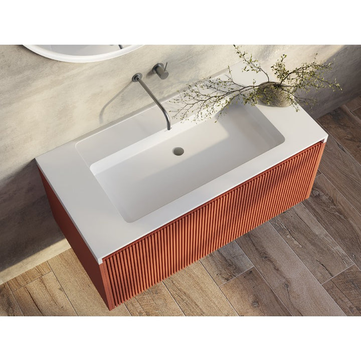 Rimini Wall Hung Vanity Potters Clay 1000mm