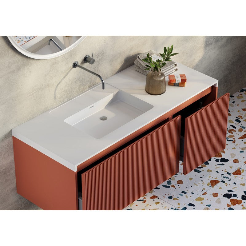 Rimini Wall Hung Vanity Potters Clay 1200mm