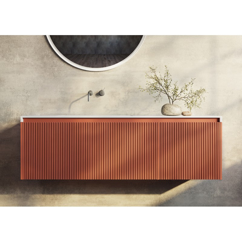 Rimini Wall Hung Vanity Potters Clay 1400mm