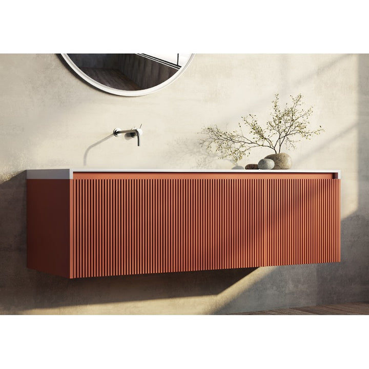 Rimini Wall Hung Vanity Potters Clay 1400mm