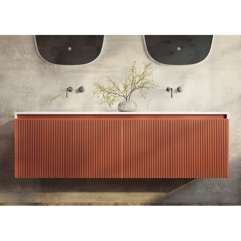 Rimini Wall Hung Vanity Potters Clay 1500mm