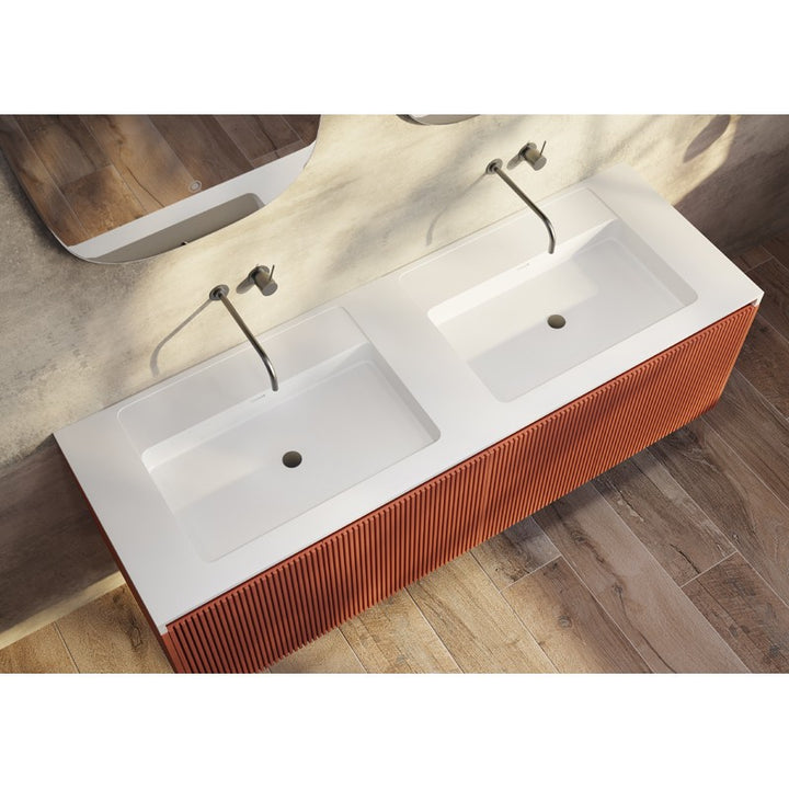 Rimini Wall Hung Vanity Potters Clay 1500mm
