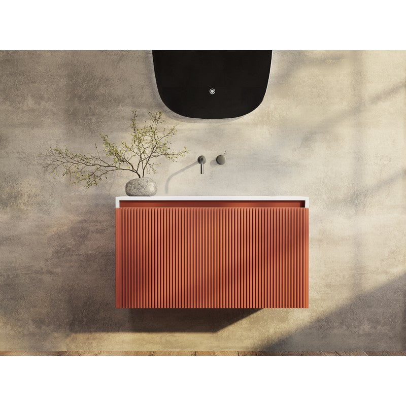 Rimini Wall Hung Vanity Potters Clay 800mm