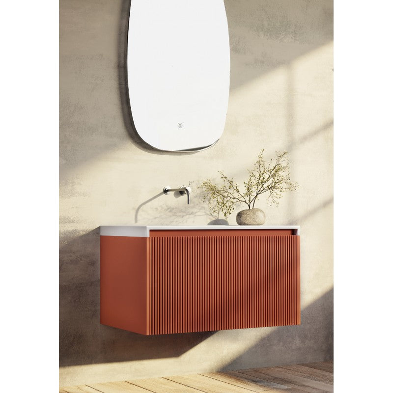 Rimini Wall Hung Vanity Potters Clay 800mm
