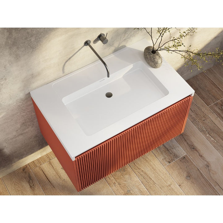 Rimini Wall Hung Vanity Potters Clay 800mm