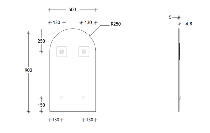 ADP Arch Frameless Mirror