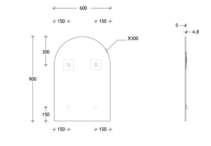ADP Arch Frameless Mirror
