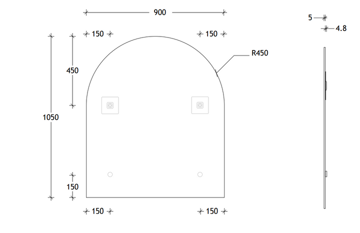 ADP Arch Frameless Mirror
