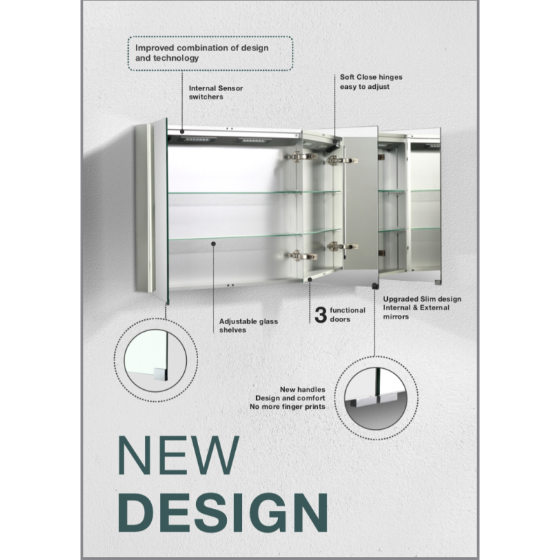 BelBagno LED Shaving Cabinet 900mm