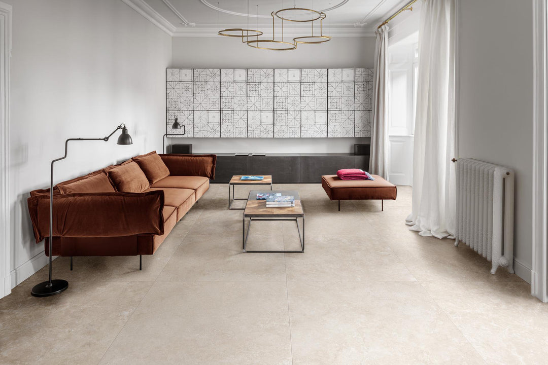 Fabula Travertino Cross Bianco Naturale 1000x1000mm Porcelain Tile By Marazzi