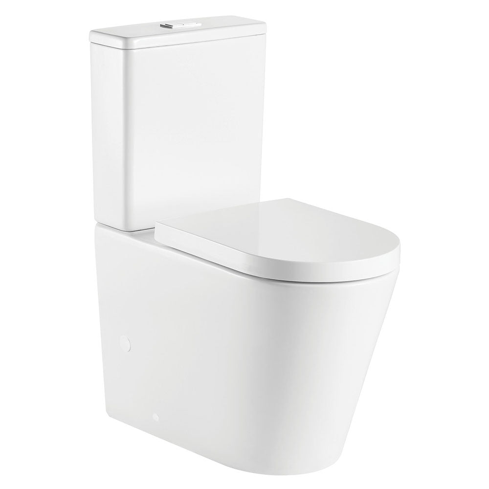 Fienza Kaya Tornado Flush Back-to-Wall Toilet Suite, Gloss White