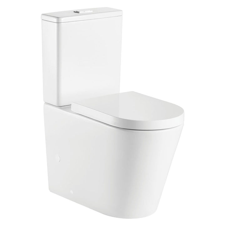 Fienza Kaya Tornado Flush Back-to-Wall Toilet Suite, Gloss White