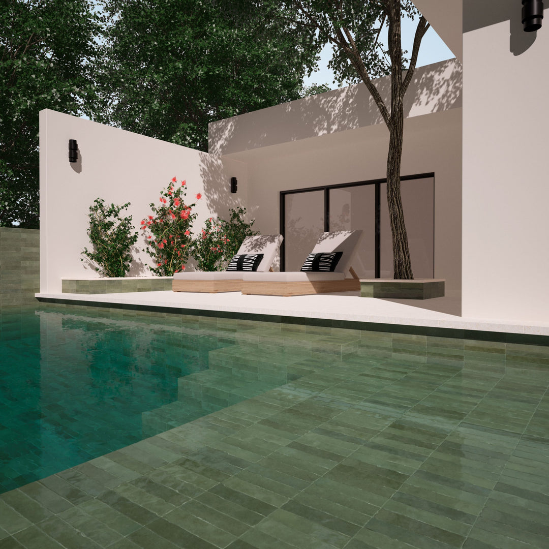 Tribeca Sage Green Gloss Subway 60x246mm