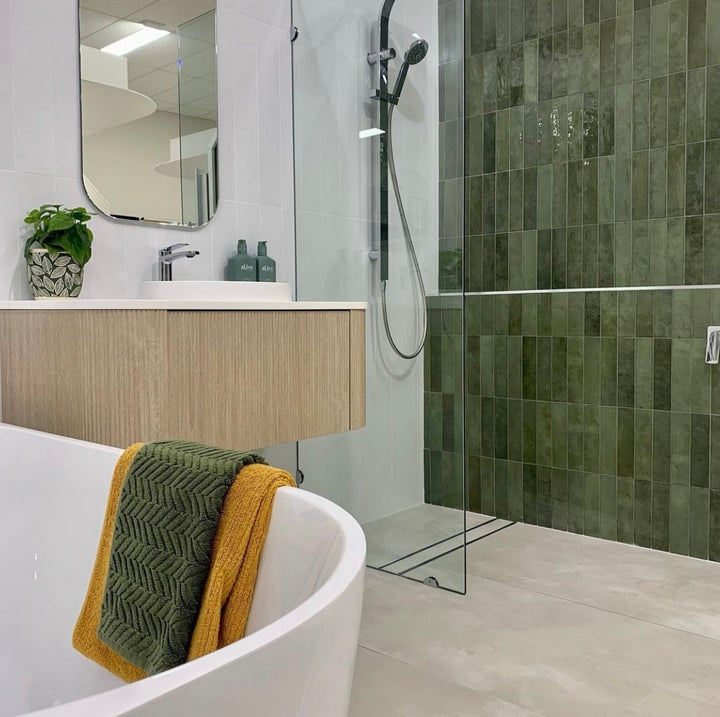 Tribeca Sage Green Gloss Subway 60x246mm