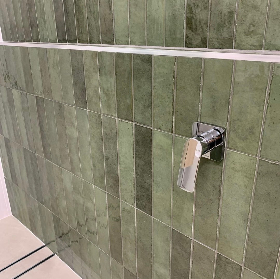 Tribeca Sage Green Gloss Subway 60x246mm