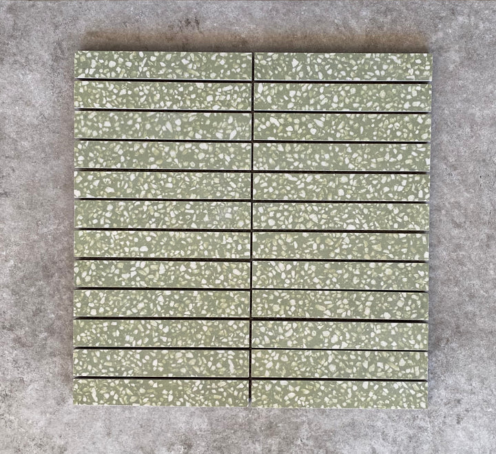 Alta Terrazzo Green Finger Mosaic