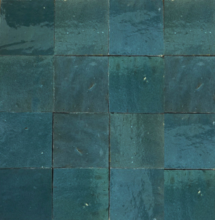Zellige Atlas Petrole Terracotta Moroccan Square