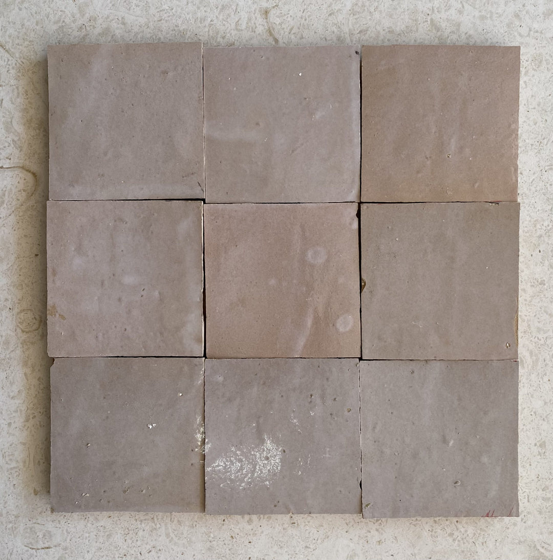 Zellige Beige Clear Terracotta Moroccan Square