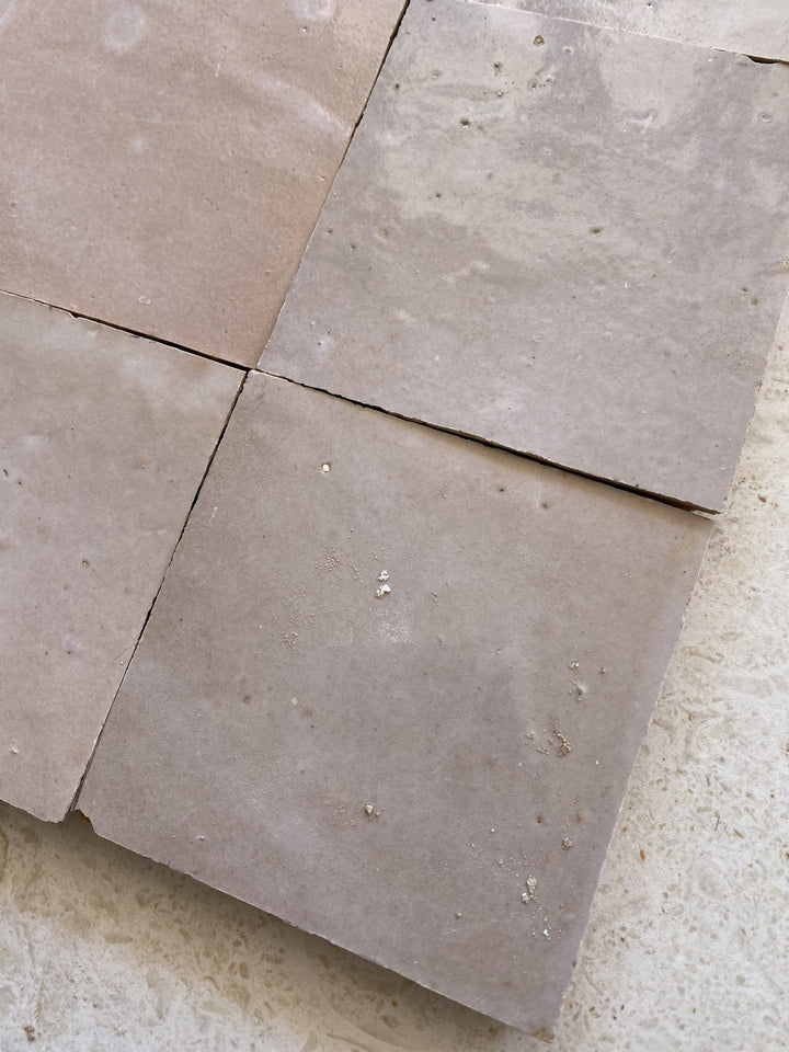 Zellige Beige Clear Terracotta Moroccan Square