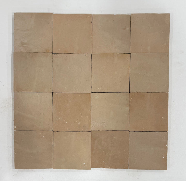 Zellige Beige Clear Terracotta Moroccan Square