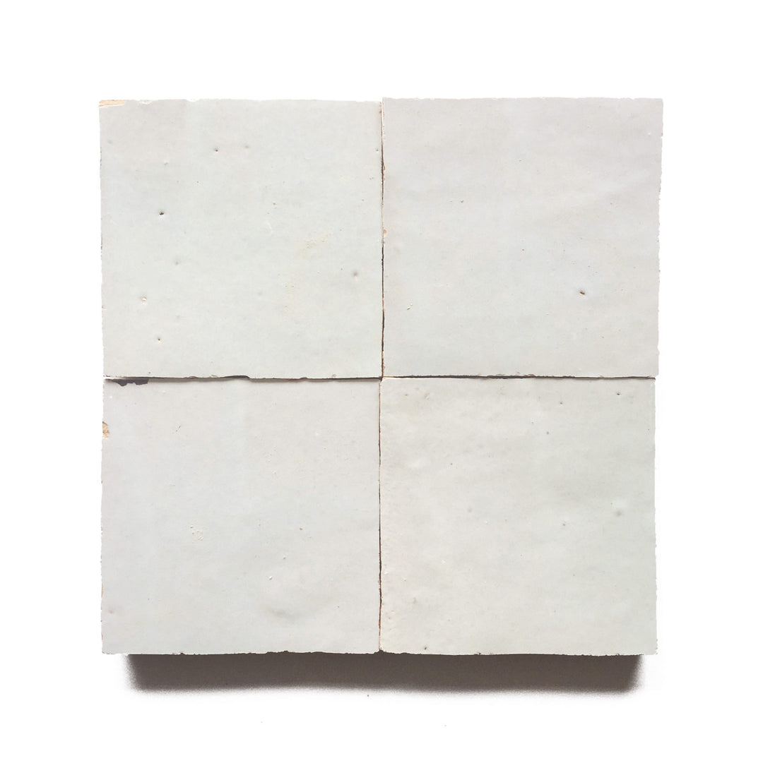 Zellige White Fes Terracotta Moroccan Square