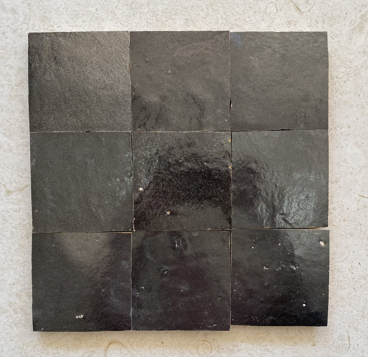 Zellige Noir Carbone Terracotta Moroccan Square