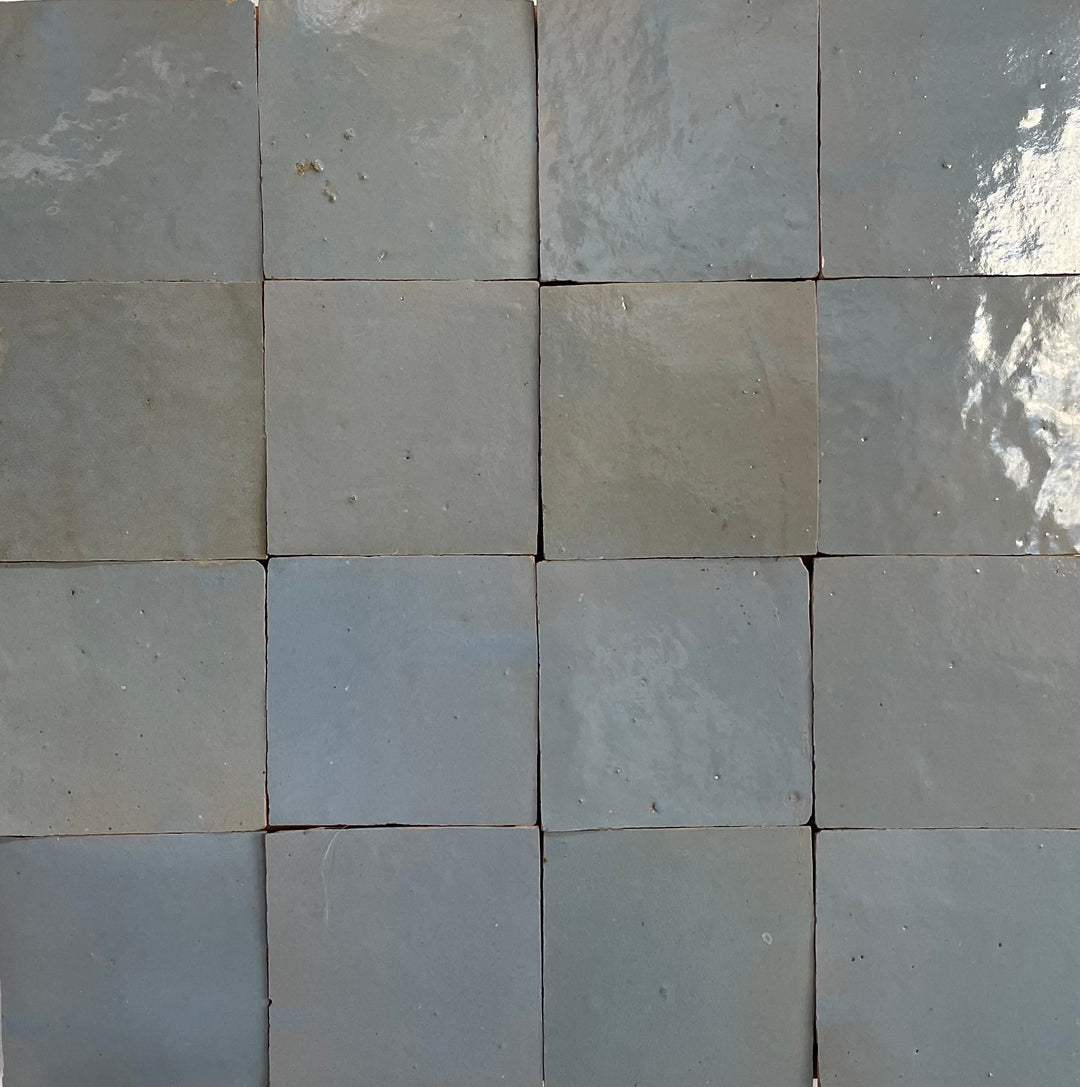 Zellige Pale Blue Terracotta Moroccan Square