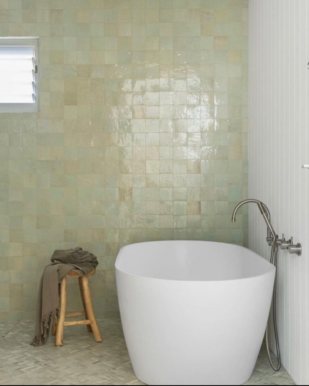 Zellige Vert Pale Green Terracotta Moroccan Square